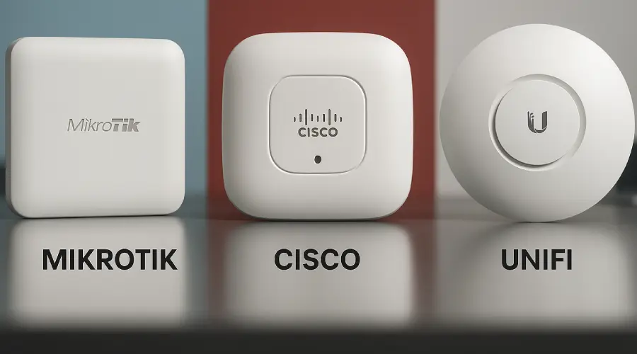انواع اکسس پوینت‌ها؛ مقایسه مدل‌های MikroTik، Cisco و UniFi