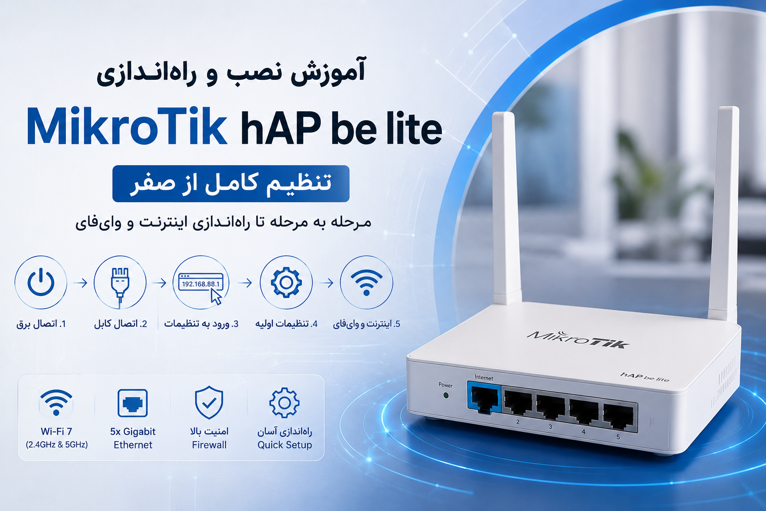 آموزش نصب و راه‌اندازی MikroTik hAP be lite؛ تنظیم کامل از صفر