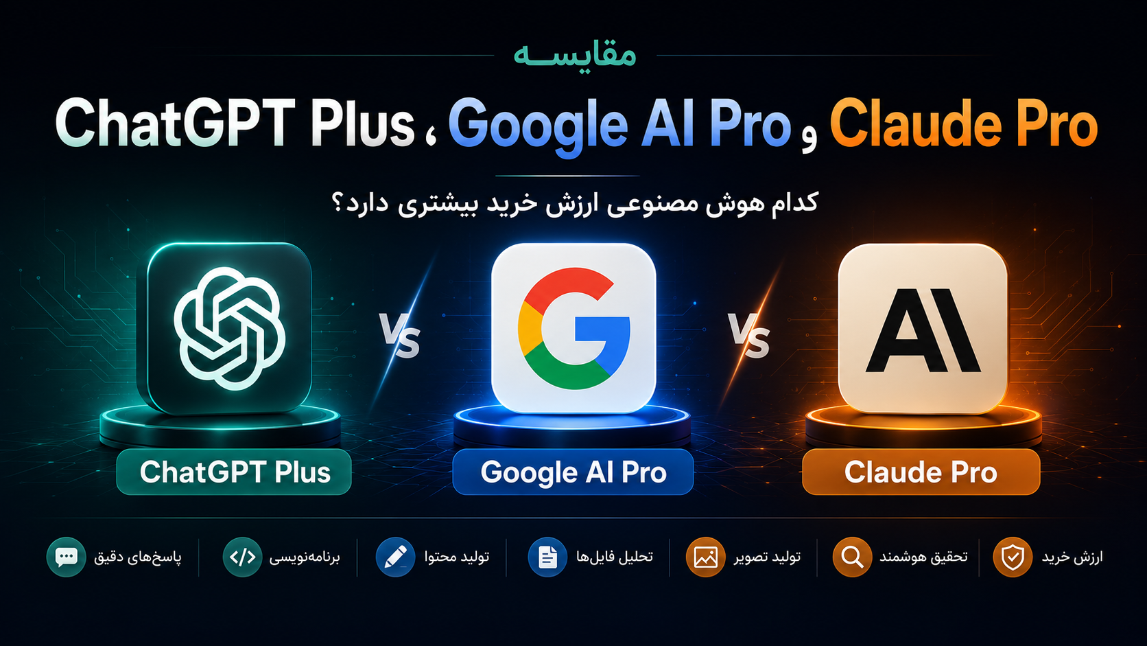 مقایسه ChatGPT Plus، Google AI Pro و Claude Pro؛ کدام هوش مصنوعی ارزش خرید بیشتری دارد؟