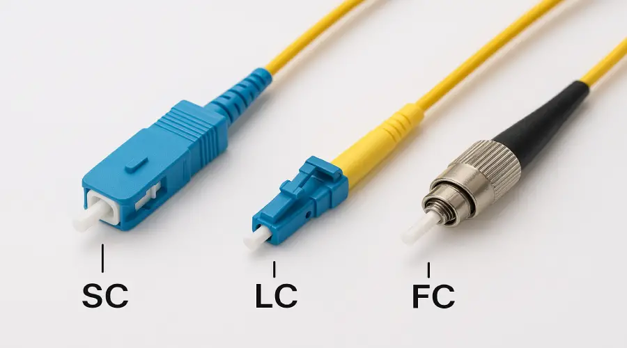 تفاوت کانکتورهای SC، LC و FC در فیبر نوری